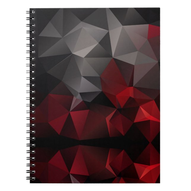 Carnet Polygonal, noir et rouge (Devant)
