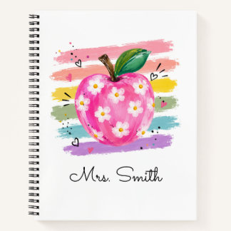 Carnet Pomme de marguerite aquarelle personnalisée
