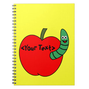 Carnet Pomme rouge ver vert