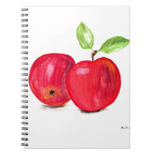 Carnet Pommes rouges fruité peinture jardinier cadeau