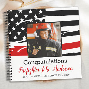 Carnet Pompier Thin Red Line Photo Retirement Invité
