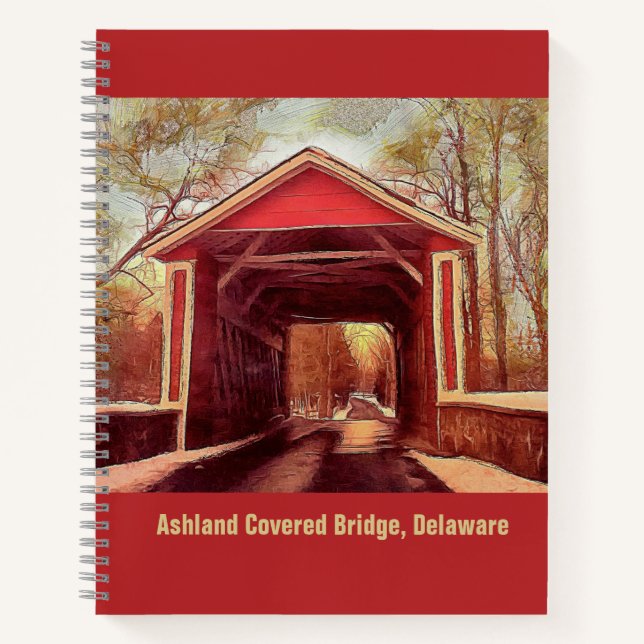 Carnet Pont couvert rouge Ashland dans le Delaware sur Re (Devant)