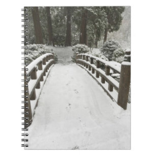 Carnet Pont de lune enneigé, jardin japonais