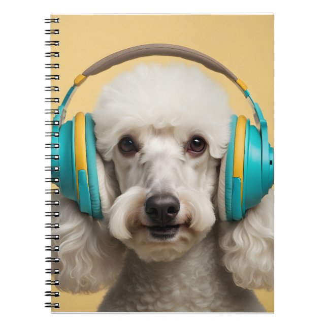 Carnet Poodé avec casque (Devant)