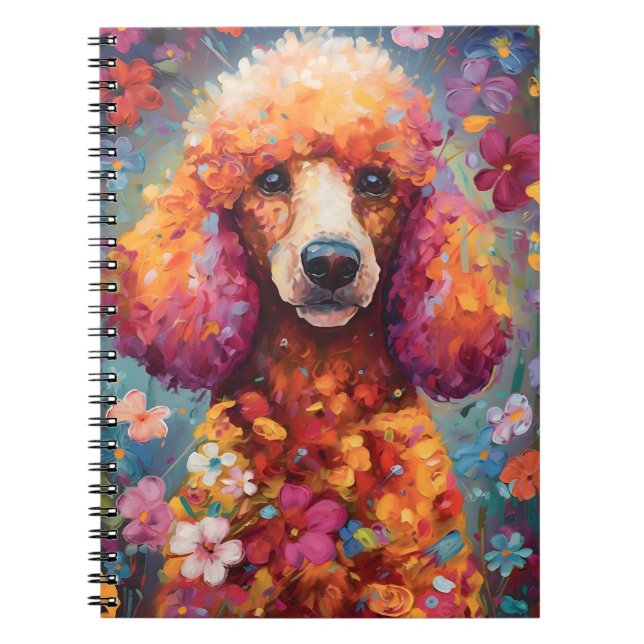 Carnet Poodle coloré (Devant)