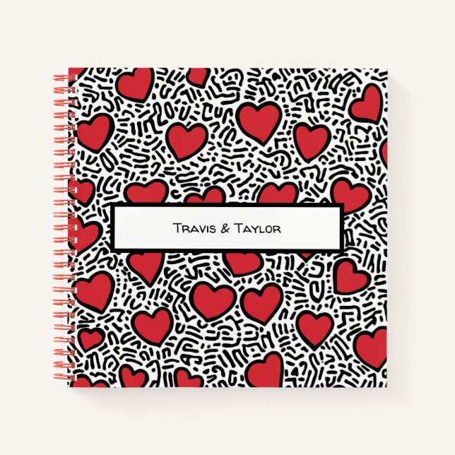 Carnet Pop Art Heart Motif (Devant)