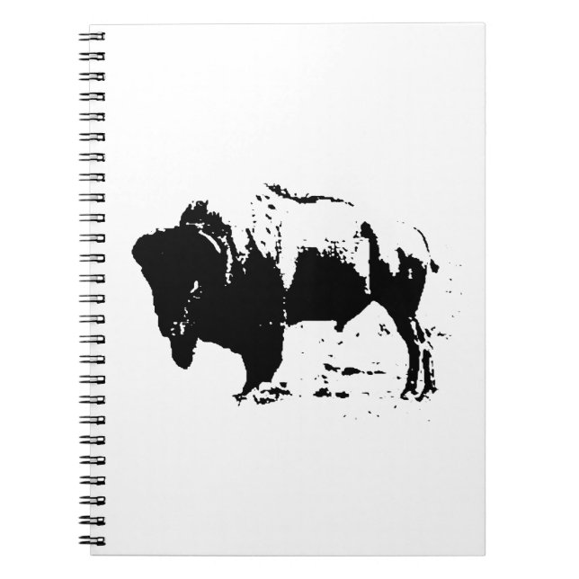 Carnet Pop Art noir et blanc Buffalo Silhouette (Devant)