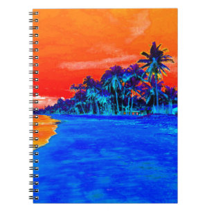 Carnet Pop Art Plage Exotique Palmiers