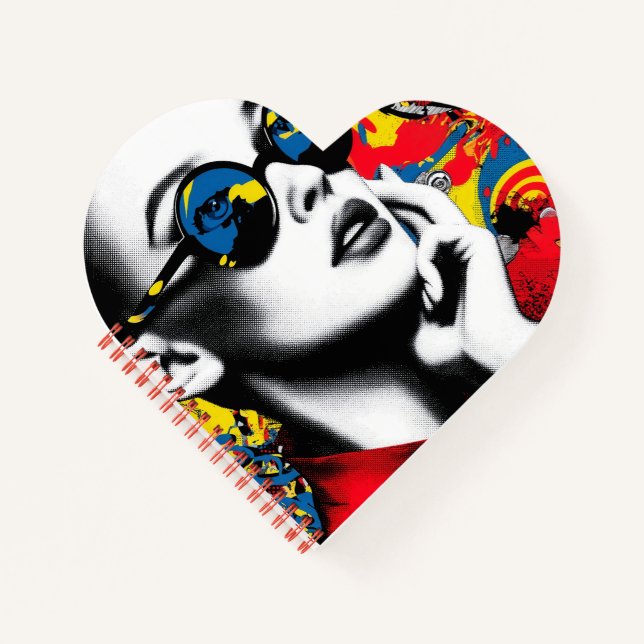 Carnet Pop art woman with sunglasses (Devant)