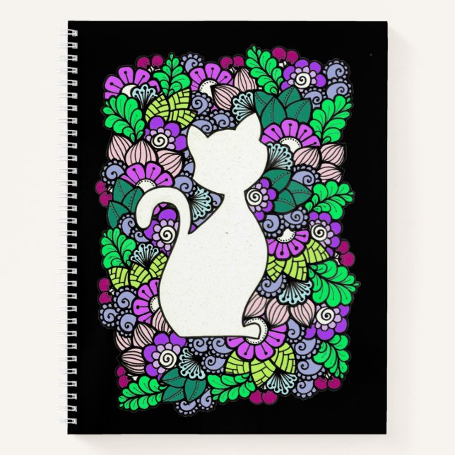 Carnet Portable à Doodle Cat 8,5 po x 11 po (Devant)