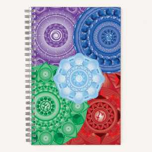 Carnet Portable Mandala multicolore à cinq éléments