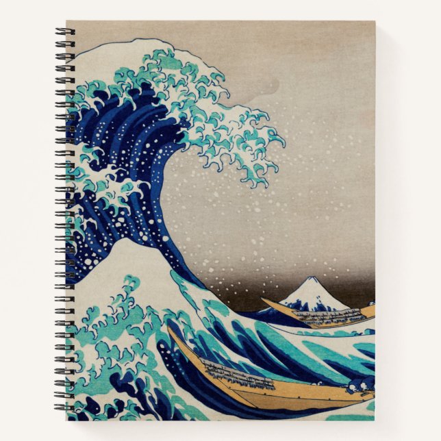 Carnet Portable Spiral "Big Wave" Chef-d'oeuvre japonais (Devant)