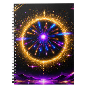 Carnet Portail Cosmique Radieux Toile Étirée de Galaxie