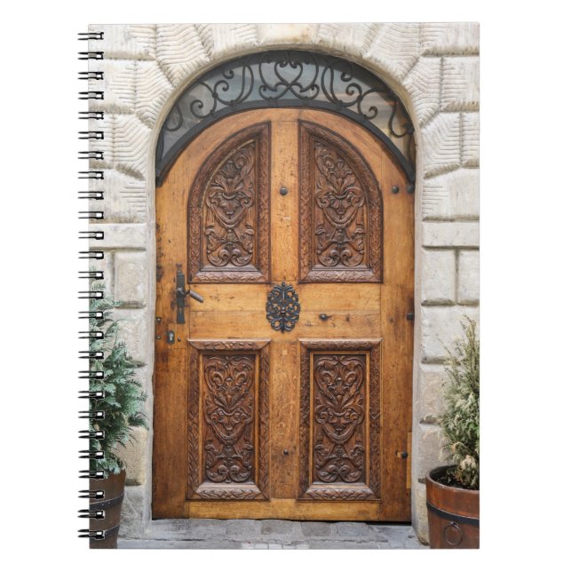 Carnet Porte en bois sculpté (Devant)