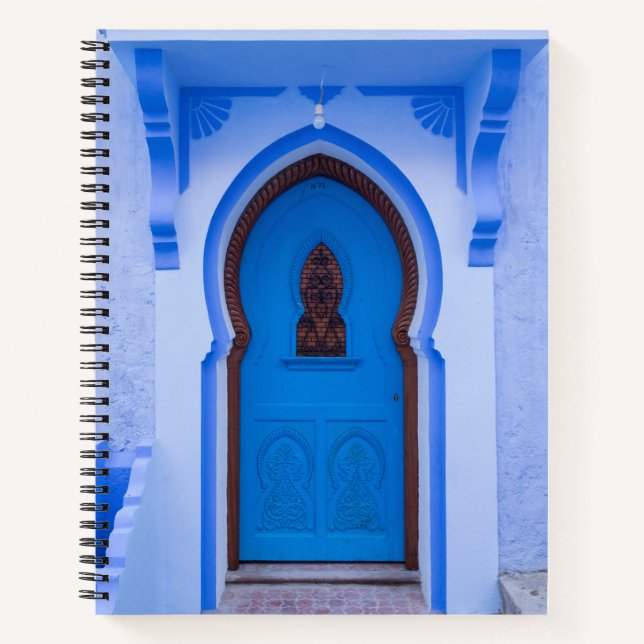 Carnet Porte marocaine bleue (Devant)
