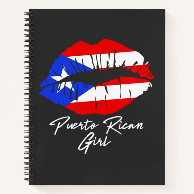 Carnet Portoricain Lèvres Drapeau Boricua Caribbean Love (Devant)