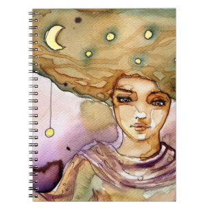 Carnet Portrait abstrait et jolie femme
