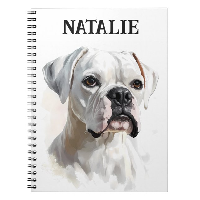 Carnet Portrait Boxer personnalisé (Devant)
