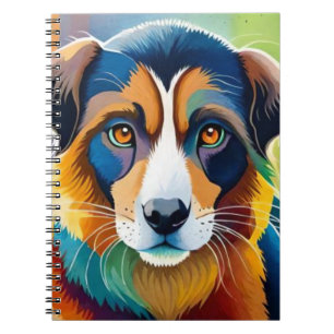 Carnet Portrait de chien mignon coloré près