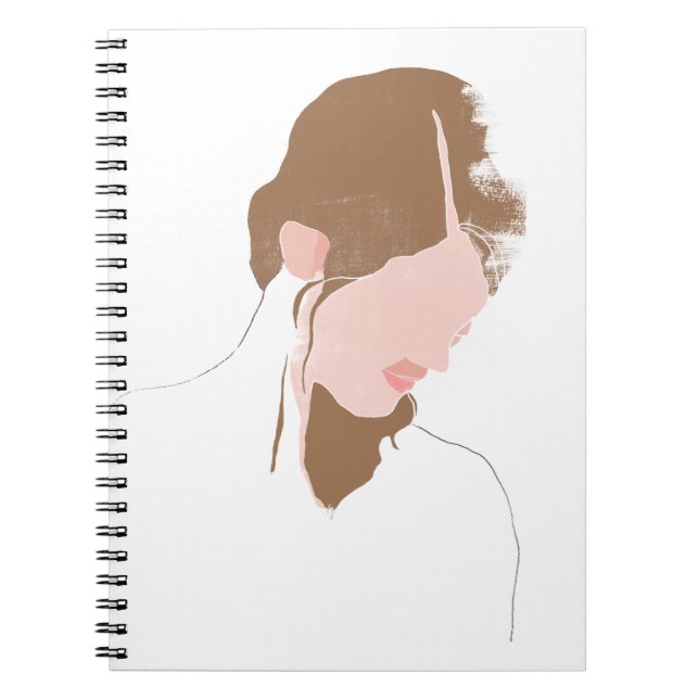 Carnet Portrait de contours moderne (Devant)