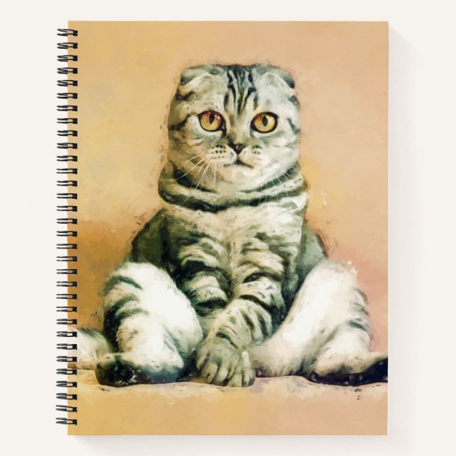 Carnet Portrait de fixation de chats pliés écossais (Devant)