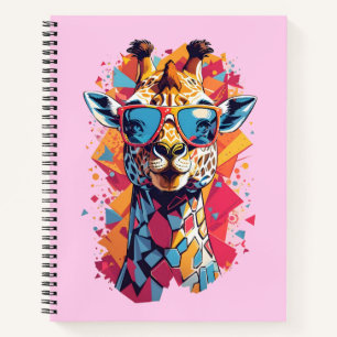 Carnet Portrait de girafe de style graffiti-58567