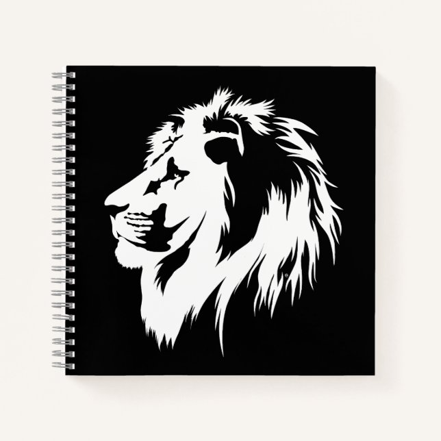 Carnet Portrait de Lion (blanc) (Devant)
