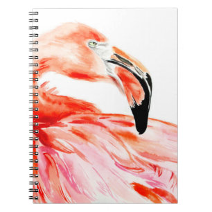 Carnet Portrait de profil d'oiseau rose Flamant rose, bea