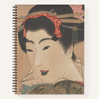 Carnet Portrait d'une femme avec éventail blanc – Japon v