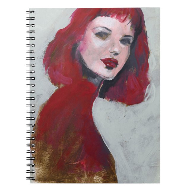 Carnet Portrait Fem - Rouge (Devant)