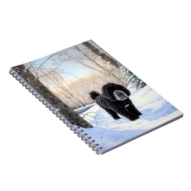 Carnet Portugais Water Dog Laisser neiger Noël (Côté Droit)