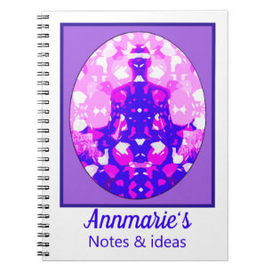 Carnet Pose de yoga rose spirituel sur pourpre