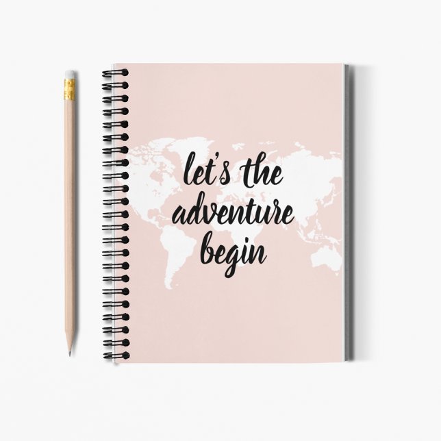 Carnet Positive rose Commençons l'aventure Carte du Monde (Créateur téléchargé)