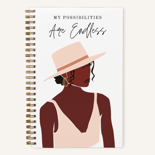 Carnet Possibilités illimitées | Fille noire | Spirale (Recto)