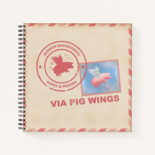 Carnet Postage de cochon volant personnalisé