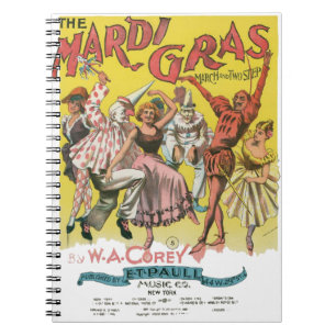 Carnet Poster Antique Jaune Mardi Gras