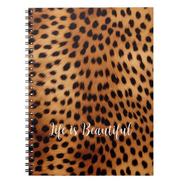 Carnet Poster de animal Cheetah Brown et noir (Devant)