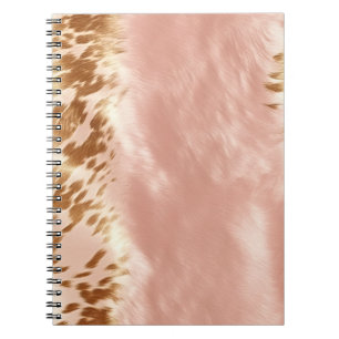 Carnet Poster de animal de vache rose