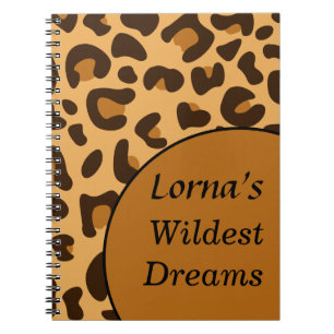 Carnet Poster de animal élégant Orange & Black Leopard Mo