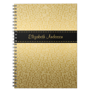 Carnet Poster de animal Jaguar Motif de luxe noir et or 