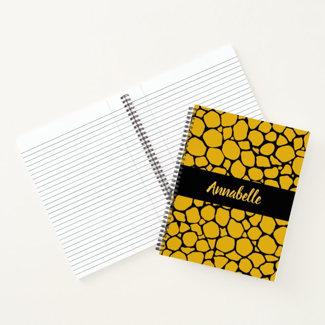 Carnet Poster de animal Mustard Jaune et noir Motif (Intérieur)