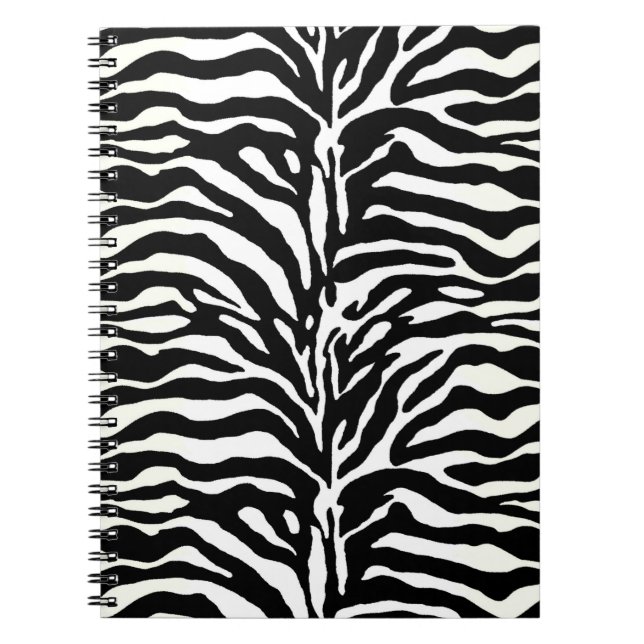 Carnet Poster de animal sauvage, Zèbre en noir et blanc (Devant)