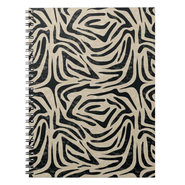 Carnet Poster de animal Zèbre noir blanc (Devant)