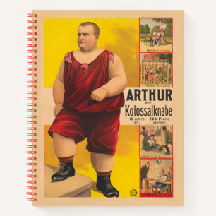 Carnet Poster De Cirque vintage D'Arthur Le Colossal Enfa