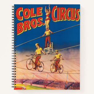 Carnet Poster de cirque vintage montrant des acrobates à 