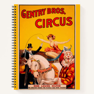 Carnet Poster de l'artiste de cirque vintage coloré