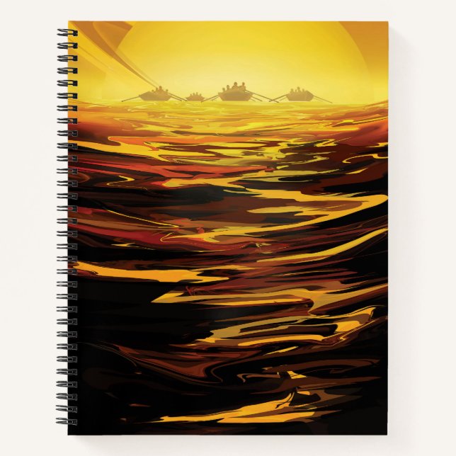 Carnet Poster de l'espace rétro - La plus grande lune de  (Devant)