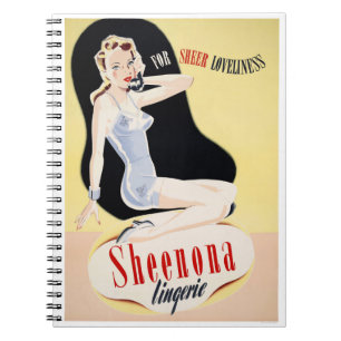 Carnet Poster de lingerie vintage restauré