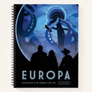 Carnet Poster de voyage Retro Space - Jupiter's Moon Euro