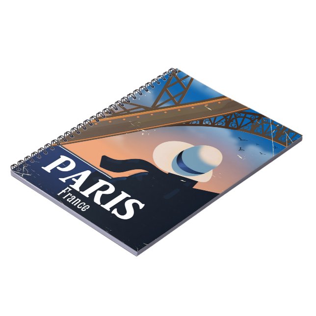 Carnet poster de voyage Tour Eiffel Paris France (Côté gauche)